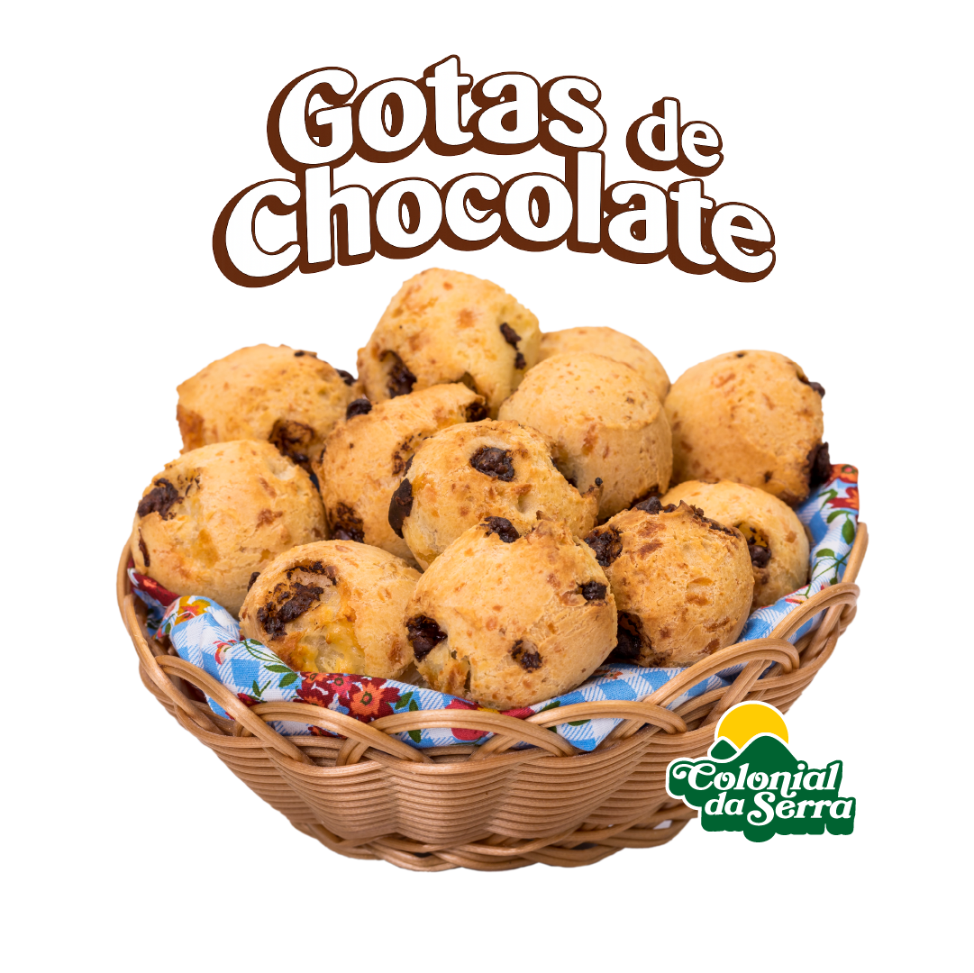 pão de queijo congelado com gotas de chocolate