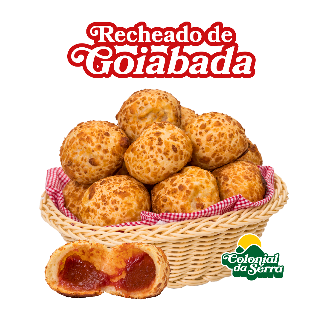 pão de queijo congelado recheado goiabada